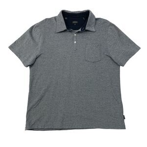 Buffalo David Bitton Polo Shirt Mens L Large Grey Chest Pocket Stretch Cotton